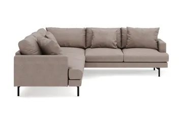 Menard 6-sits Högervänd L-formad Hörnsoffa i Tyg - Brun - Möbler - Soffa - Hörnsoffa