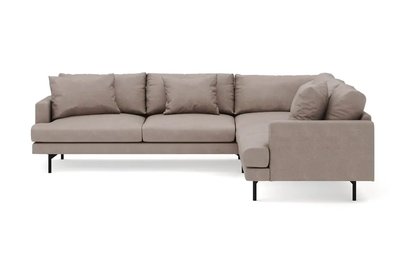 Menard 6-sits Högervänd L-formad Hörnsoffa i Tyg - Brun - Möbler - Soffa - Hörnsoffa