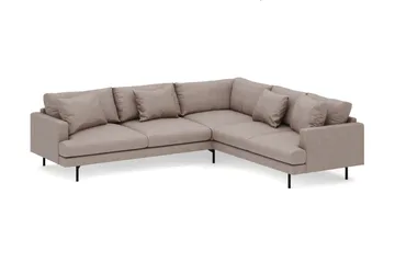 Menard 6-sits Högervänd L-formad Hörnsoffa i Tyg - Brun - Möbler - Soffa - Hörnsoffa