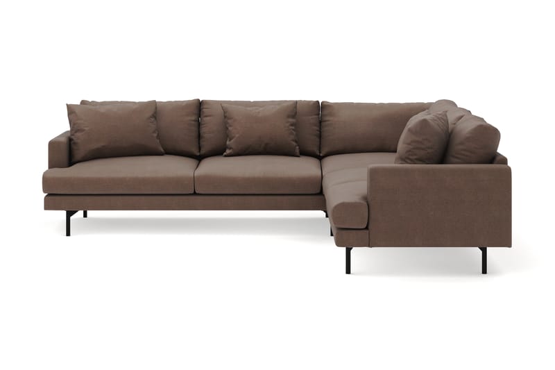 Menard 6-sits Högervänd L-formad Hörnsoffa i Tyg - Brun - Möbler - Soffa - Hörnsoffa