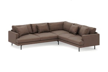 Menard 6-sits Högervänd L-formad Hörnsoffa i Tyg - Brun - Möbler - Soffa - Hörnsoffa