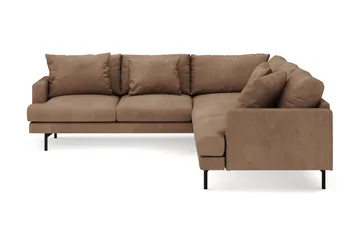 Menard 6-sits Vänstervänd L-formad Hörnsoffa i Manchester - Brun - Möbler - Soffa - Hörnsoffa