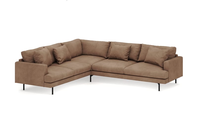 Menard 6-sits Vänstervänd L-formad Hörnsoffa i Manchester - Brun - Möbler - Soffa - Hörnsoffa