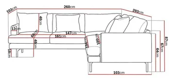 Menard 6-sits Vänstervänd L-formad Hörnsoffa i Manchester - Greige - Möbler - Soffa - Hörnsoffa