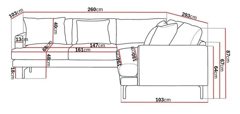 Menard 6-sits Vänstervänd L-formad Hörnsoffa i Manchester - Greige - Möbler - Soffa - Hörnsoffa