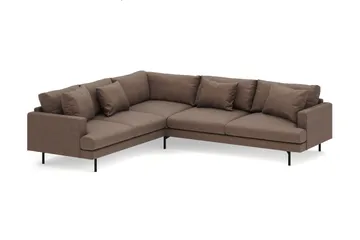 Menard 6-sits Vänstervänd L-formad Hörnsoffa i Tyg - Brun - Möbler - Soffa - Hörnsoffa