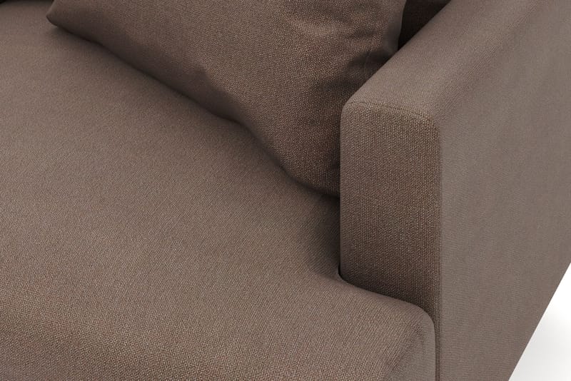 Menard 6-sits Vänstervänd L-formad Hörnsoffa i Tyg - Brun - Möbler - Soffa - Hörnsoffa