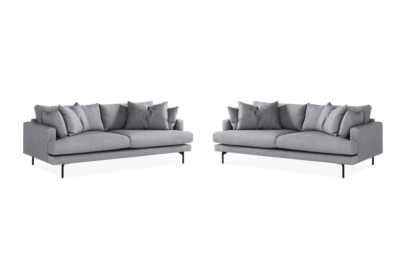 Menard Soffgrupp 3-sits + 3-sits Tygsoffa - Grå - Möbler - Soffa - Soffgrupp