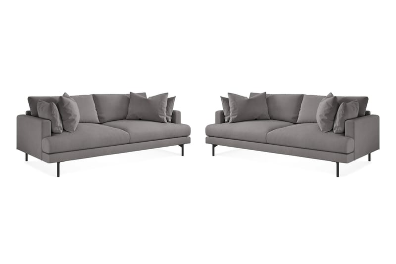 Menard Soffgrupp 3-sits + 3-sits Tygsoffa - Mörkgrå - Möbler - Soffa - Soffgrupp