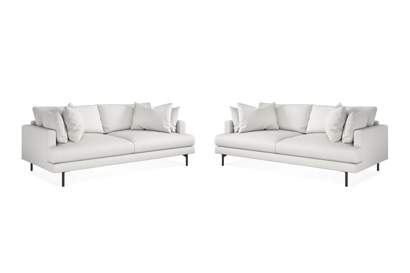 Menard Soffgrupp 3-sits + 3-sits Tygsoffa - Vit - Möbler - Soffa - Soffgrupp