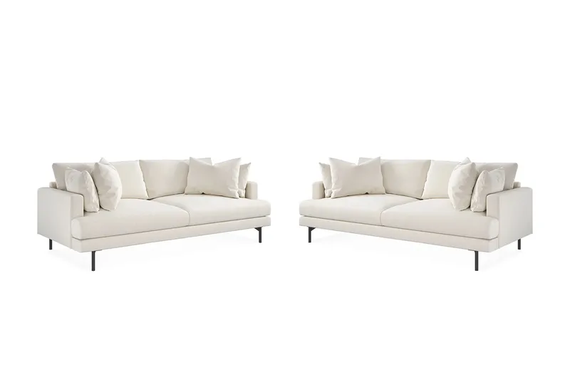 Menard Soffgrupp 4-sits + 4-sits Djup Sammetssoffa 225 cm bred, Krämvit