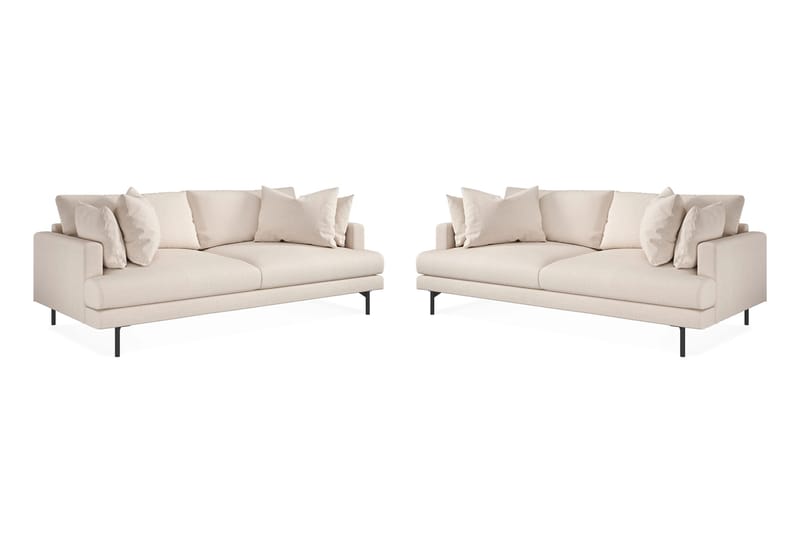 Menard Soffgrupp 4-sits + 4-sits Djup Tygsoffa 225 cm bred - Beige - Möbler - Soffa - Soffgrupp