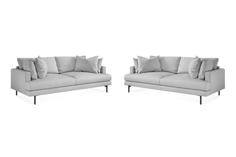 Menard Soffgrupp 4-sits + 4-sits Tygsoffa - Ljusgrå - Möbler - Soffa - Soffgrupp