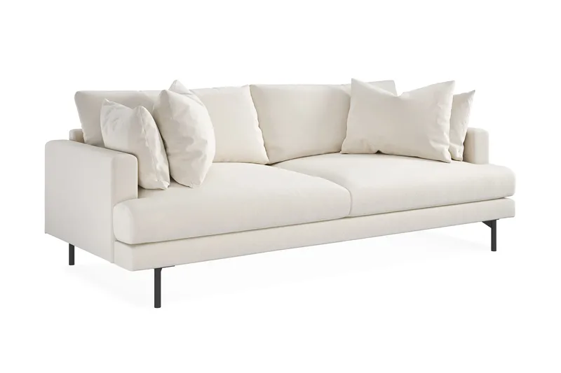 Menard Soffgrupp 4-sits + 4-sits Djup Sammetssoffa 225 cm bred - Krämvit - Möbler - Soffa - Soffgrupp