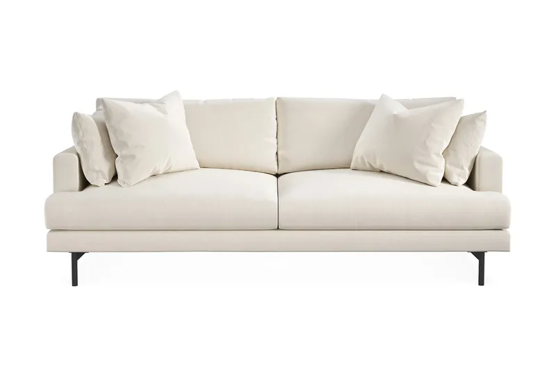 Menard Soffgrupp 4-sits + 4-sits Djup Sammetssoffa 225 cm bred - Krämvit - Möbler - Soffa - Soffgrupp
