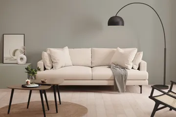 Menard Soffgrupp 4-sits + 4-sits Djup Tygsoffa 225 cm bred - Beige - Möbler - Soffa - Soffgrupp