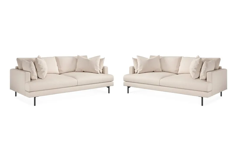 Menard Soffgrupp 4-sits + 4-sits Djup Tygsoffa 225 cm bred - Beige - Möbler - Soffa - Soffgrupp