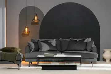 Menard Soffgrupp 4-sits + 4-sits Manchestersoffa - Grå - Möbler - Soffa - Soffgrupp