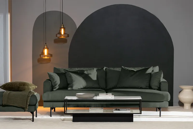Menard Soffgrupp 4-sits + 4-sits Manchestersoffa - Grön - Möbler - Soffa - Soffgrupp