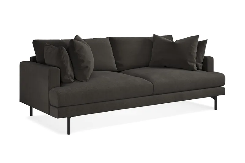 Menard Soffgrupp 4-sits + 4-sits Manchestersoffa - Mörkgrå - Möbler - Soffa - Soffgrupp