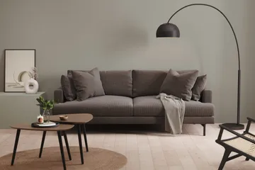 Menard Soffgrupp 4-sits + 4-sits Manchestersoffa - Mörkgrå - Möbler - Soffa - Soffgrupp