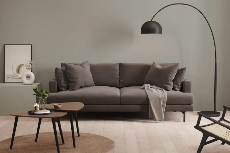 Menard Soffgrupp 4-sits + 4-sits Manchestersoffa - Mörkgrå - Möbler - Soffa - Soffgrupp