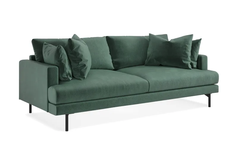Menard Soffgrupp 4-sits + 4-sits Sammetssoffa - Mörkgrön - Möbler - Soffa - Soffgrupp