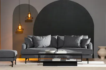 Menard Soffgrupp 4-sits + 4-sits Tygsoffa - Mörkgrå - Möbler - Soffa - Soffgrupp