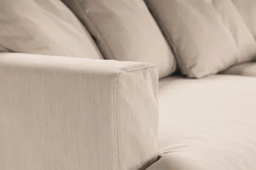 Menard Soffgrupp 4-sits Högervänd L-formad Schäslongsoffa + Fåtölj i Tyg - Beige - Möbler - Soffa - Soffgrupp