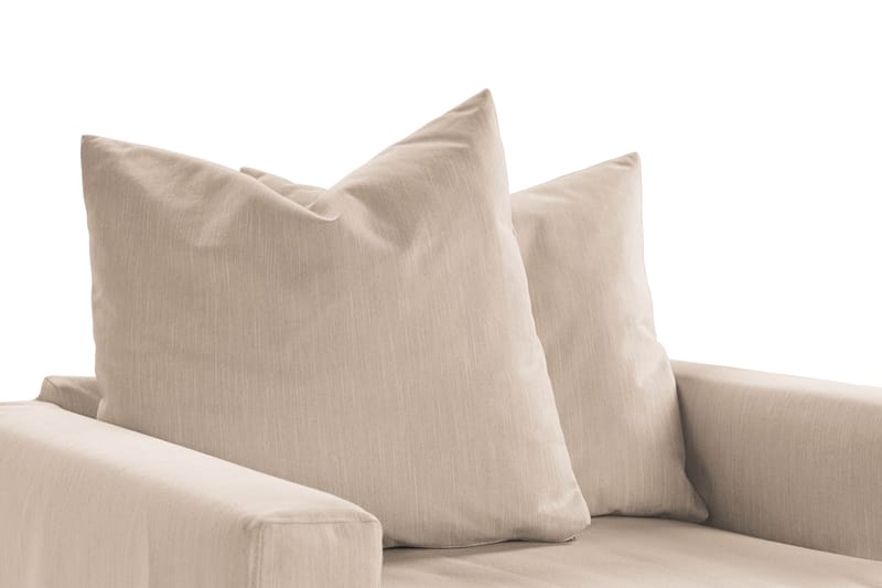 Menard Soffgrupp 4-sits Högervänd L-formad Schäslongsoffa + Fåtölj i Tyg - Beige - Möbler - Soffa - Soffgrupp