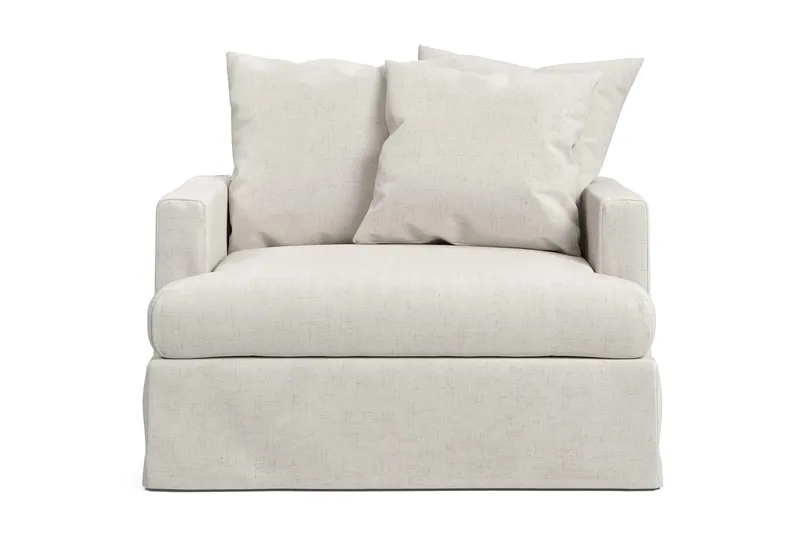 Menard Soffgrupp 4-sits Högervänd L-formad Schäslongsoffa + Fåtölj i Bouclé - Vit - Möbler - Soffa - Soffgrupp