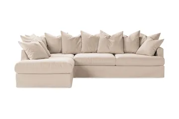 Menard Soffgrupp 4-sits Vänstervänd L-formad Schäslongsoffa + Fåtölj i Tyg - Beige - Möbler - Soffa - Soffgrupp