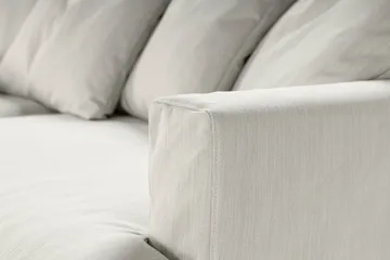 Menard Soffgrupp 4-sits Vänstervänd L-formad Schäslongsoffa + Fåtölj i Tyg - Ljusgrå - Möbler - Soffa - Soffgrupp