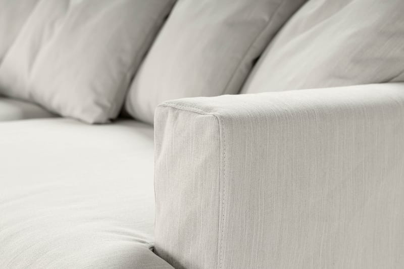 Menard Soffgrupp 4-sits Vänstervänd L-formad Schäslongsoffa + Fåtölj i Tyg - Ljusgrå - Möbler - Soffa - Soffgrupp