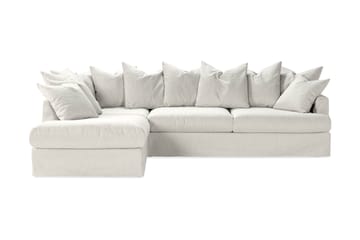 Menard Soffgrupp 4-sits Vänstervänd L-formad Schäslongsoffa + Fåtölj i Tyg - Ljusgrå - Möbler - Soffa - Divansoffa & schäslongsoffa