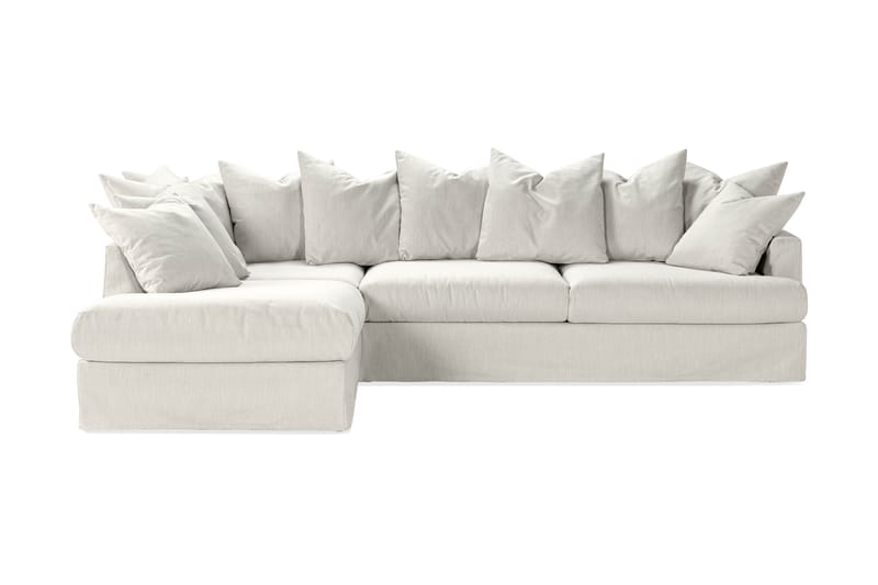 Menard Soffgrupp 4-sits Vänstervänd L-formad Schäslongsoffa + Fåtölj i Tyg - Ljusgrå - Möbler - Soffa - Divansoffa & schäslongsoffa