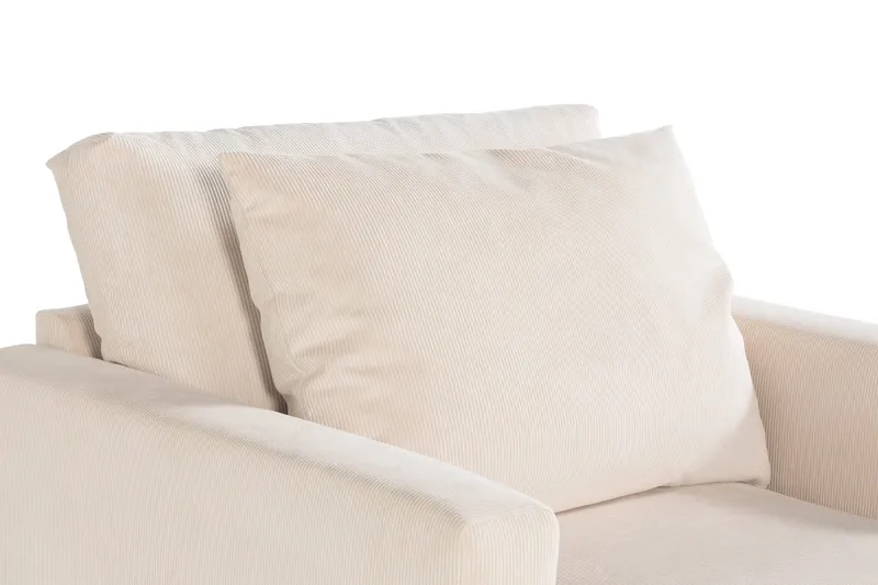 Menard Soffgrupp 4-sits Vänstervänd L-formad Schäslongsoffa + Stor Fåtölj i Manchester - Beige - Möbler - Soffa - Soffgrupp