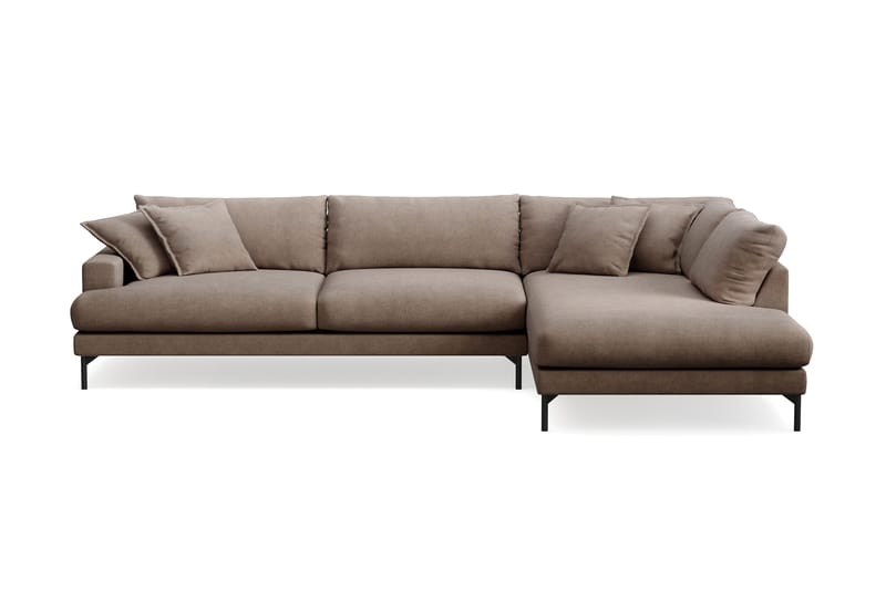 Menard Premium 5-sits Högervänd L-formad Djup Schäslongsoffa i Tyg, Brun