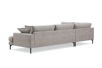 Menard Premium 5-sits Vänstervänd L-formad Djup Schäslongsoffa i Chenille - Grå/Brun - Möbler - Soffa - Divansoffa & schäslongsoffa