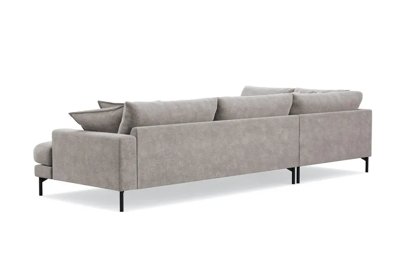Menard Premium 5-sits Vänstervänd L-formad Djup Schäslongsoffa i Chenille - Grå/Brun - Möbler - Soffa - Divansoffa & schäslongsoffa