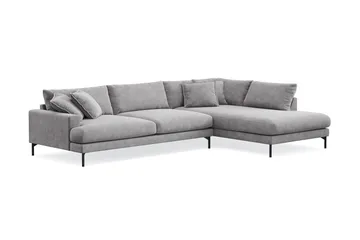Menard Premium 5-sits Högervänd L-formad Djup Schäslongsoffa i Chenille - Grå - Möbler - Soffa - Divansoffa & schäslongsoffa