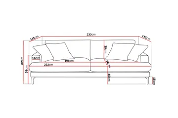 Menard Premium 4-sits Djup Soffa i Chenille - Beige - Möbler - Soffa - 4 sits soffa