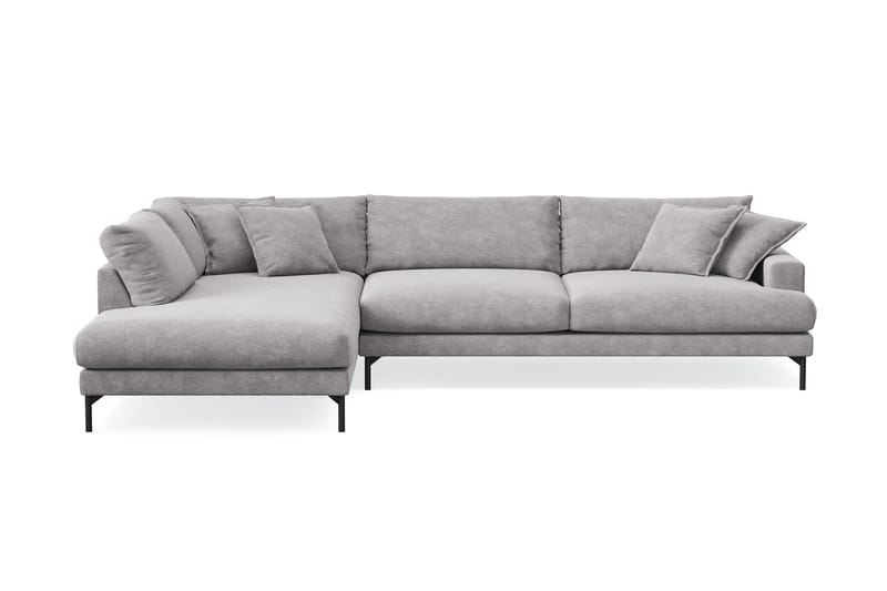 Menard Premium 5-sits Vänstervänd L-formad Djup Schäslongsoffa i Chenille - Grå - Möbler - Soffa - Divansoffa & schäslongsoffa
