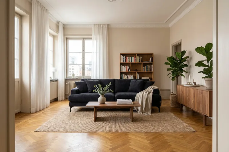 Menard Premium 4-sits Djup Soffa i Chenille - Svartt - Möbler - Soffa - 4 sits soffa