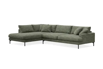Menard Premium 5-sits Vänstervänd L-formad Djup Schäslongsoffa i Chenille - Grön - Möbler - Soffa - Divansoffa & schäslongsoffa