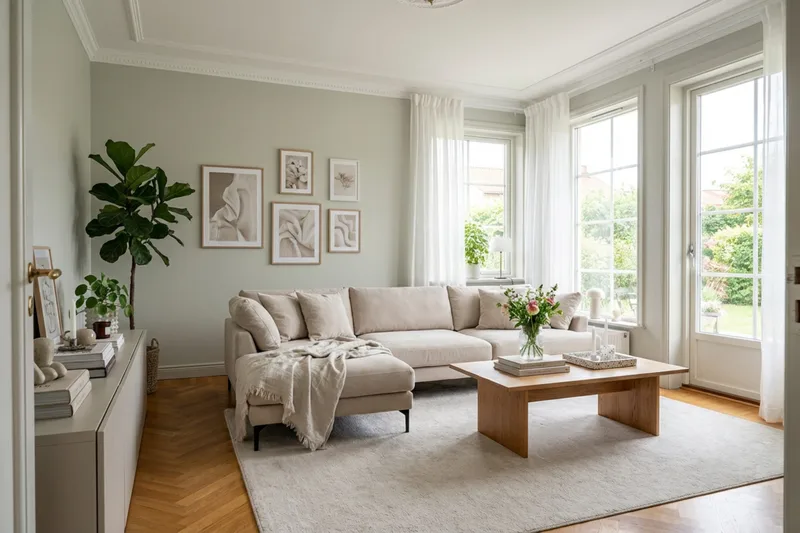 Menard Premium 5-sits Vänstervänd L-formad Djup Schäslongsoffa i Tyg - Beige - Möbler - Soffa - Divansoffa & schäslongsoffa