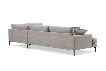 Menard Premium 5-sits Högervänd L-formad Djup Schäslongsoffa i Chenille - Grå/Brun - Möbler - Soffa - Divansoffa & schäslongsoffa
