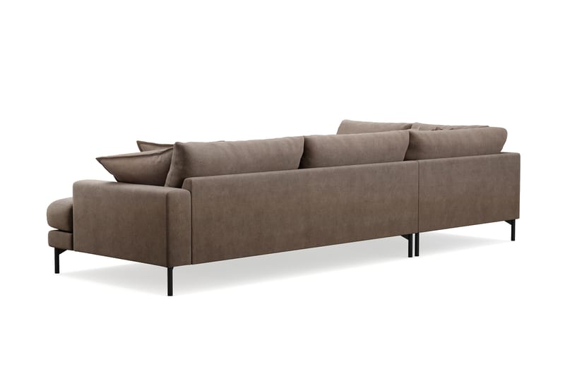 Menard Premium 5-sits Vänstervänd L-formad Djup Schäslongsoffa i Tyg - Brun - Möbler - Soffa - Divansoffa & schäslongsoffa