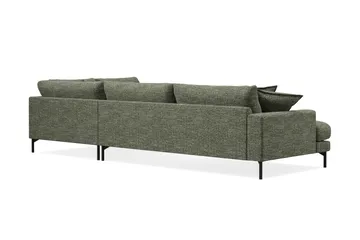 Menard Premium 5-sits Högervänd L-formad Djup Schäslongsoffa i Chenille - Grön - Möbler - Soffa - Divansoffa & schäslongsoffa