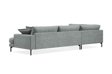 Menard Premium 5-sits Vänstervänd L-formad Djup Schäslongsoffa i Chenille - Grå/Blå - Möbler - Soffa - Divansoffa & schäslongsoffa